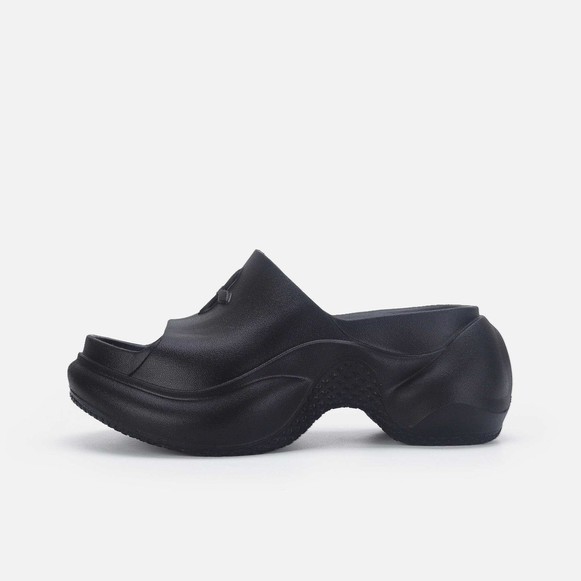 

Cross flower platform slippers women s outer wear new EVA hole shoes casual beach wedge sandals women 39-40 абрикосовий