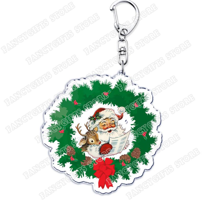 

2025 Merry Christmas Deer Elk Santa Claus Keychains for Accessories Bag Clarice Keyrings Jewelry Fans Friends Gifts