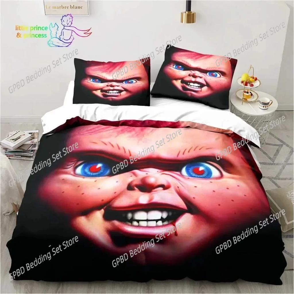 Horror Movie Chucky Bedding Set For Bedroom Soft Modern Bedspreads Comefortable Kids Duvet Cover Quilt Cover And Pillowcase