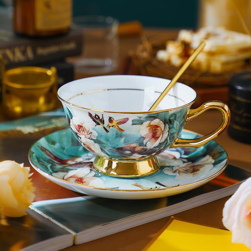 

Винтажный набор из английского костяного фарфора - керамическая кофейная чашка с блюдцем, подарок для послеобеденного чая и свадеб 220ml