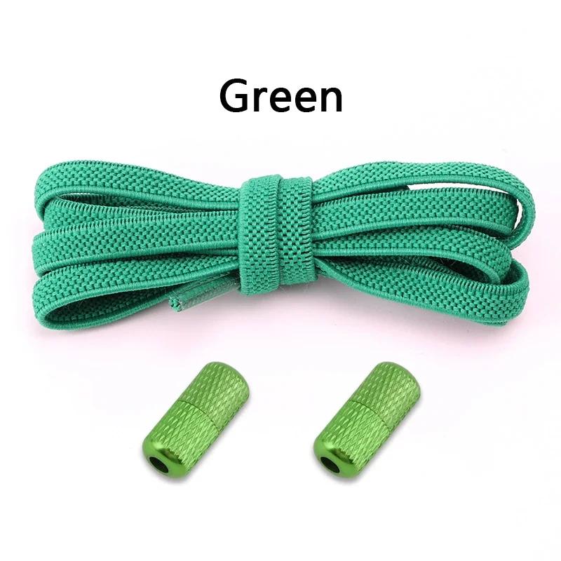 1 Pair Elastic Shoelaces Without Ties Flat Shoe Laces Round Metal Capsules Lock Rubber Band Lazy Shoes Lace For Sneakers