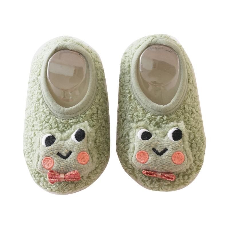 

1 Pair Non Slip Baby Socks for Toddlers Soft Bottom Socks Shoes with Attractive Cartoon Pattern Designing Cute Prewalker 3 to 4Years зелёный
