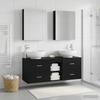 5 Piece Bathroom Furniture Set Black Oak Engineered Wood and Glass