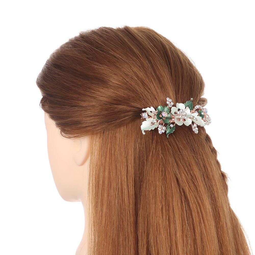 New Floral Resin Flower Barrettes  Headwear Accessories  Crystal Hair Clip Cute Hairpin