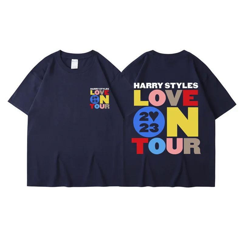2026 Harry Styles Love on Tour Krótki rękaw Letnia Bawełna Męski T-shirt Krótki rękaw Y2K Hiphop Ulica Codzienny Moda Odzież