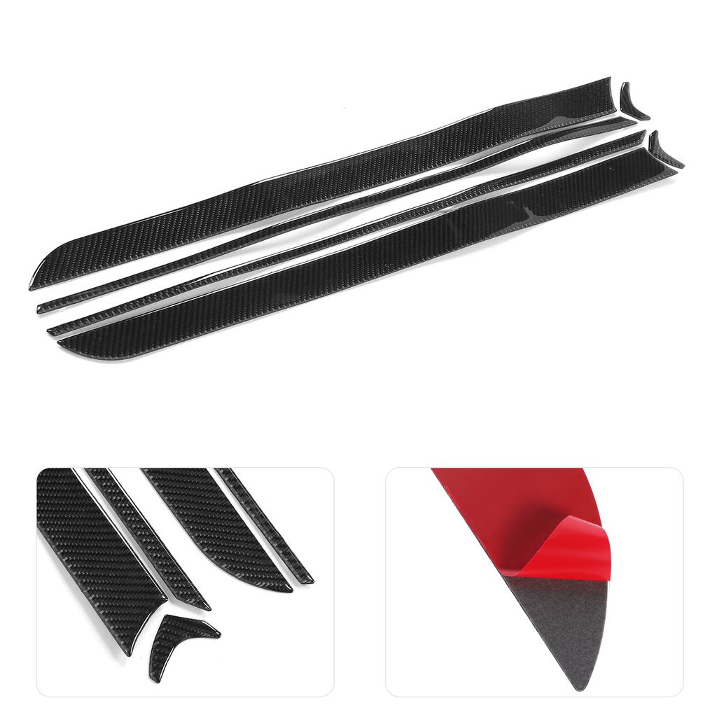 6Pcs Interior Door Panel Trim Carbon Fiber Strip Cover Fit for Mitsubishi Lancer 2008?2016