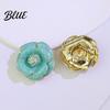 Sweater Scarf Brooch Button Camellia Shape Alloy with Glossy Glaze