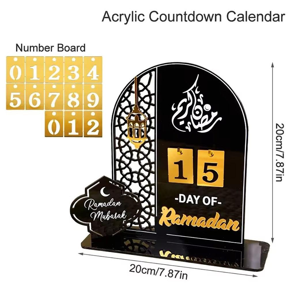 Ramadan Countdown Calendar Acrylic Eid Mubarak Ornament Kareem Ramadan Decoration 2026 For Home Islamic Muslim Party Decor Gifts