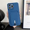 Push Card Bag Slot Holder Wallet Phone Case For iPhone 16 15 14 11 12 13 XS XR Pro Max Plus Mini 7/8 16E Shockproof Soft Matte Silicone Back Cover
