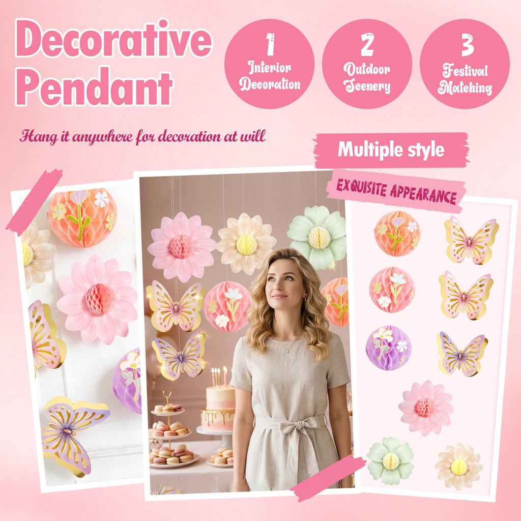 Flower Honeycomb Party Decoration Hanging Paper Flower Honeycomb Pendant