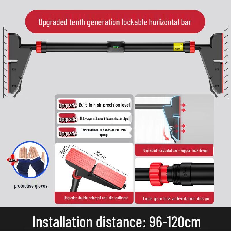 Adjustable No-Drill Doorway Pull-Up Bar