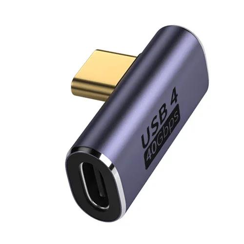 40Gbps USB Type-C Adapt 90 Degree Quick Charge Converter Male To Female 100W 40gbps PD Data Adapter For Macbook Data Transfer