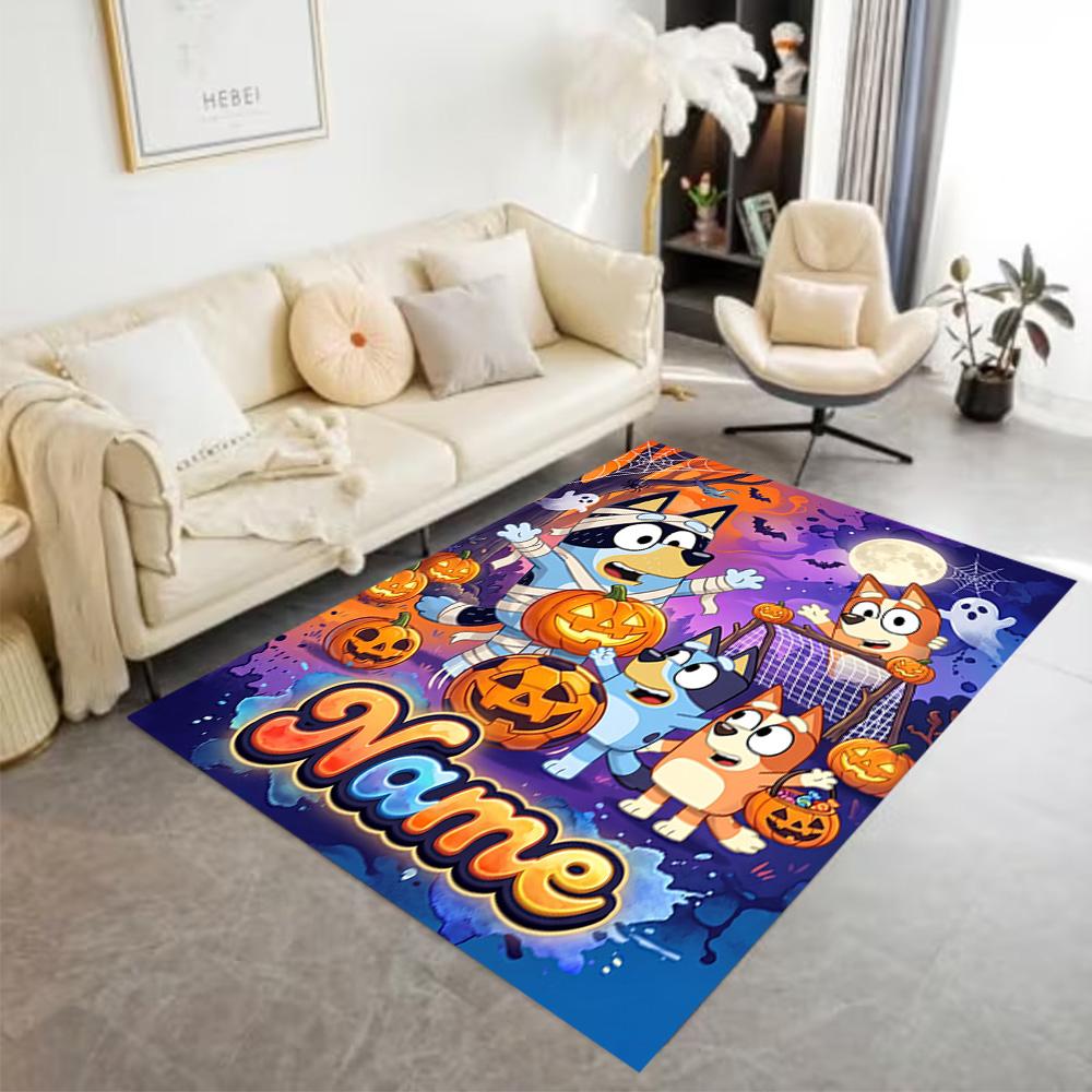 Autumn Forest Friends Customizable Name Area Rug Perfect for Playrooms Study Room Entryway Dormitory Antislip Carpet Anime Office Decor