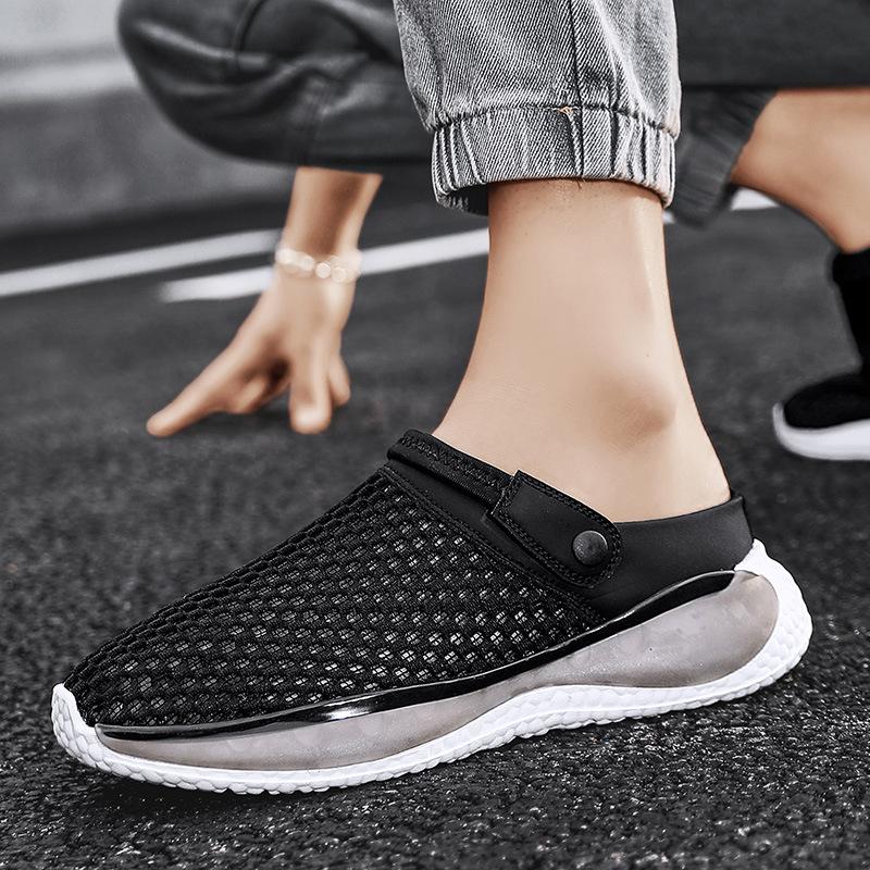 22 New Summer Drag Outer Wear Bag Head Half Drag Sandals Non-slip Sports Hollow Beach Hole Shoes