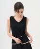 Pelimela 2-Way V-Neck Square Neck Knit Sleeveless (Black)