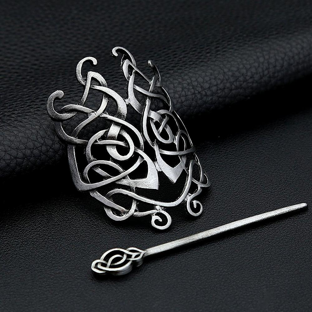 Vintage Nordic Metal Hollow Butterfly Hair Stick For Women Men Fashion Silver Color Viking Amulet Handmade Alloy Hair Accessory