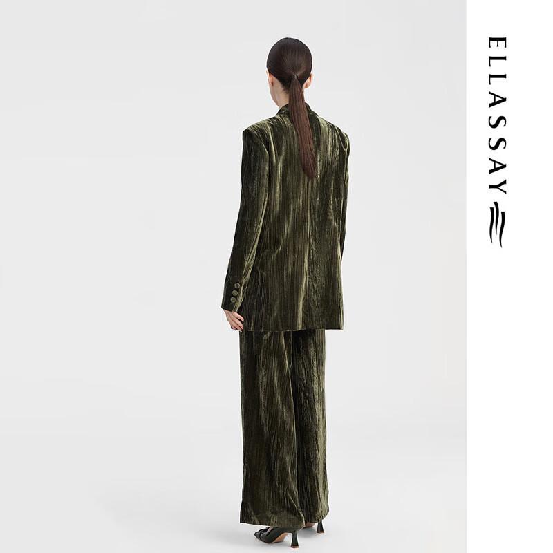 ELLASSAY Pleated Velvet Trousers