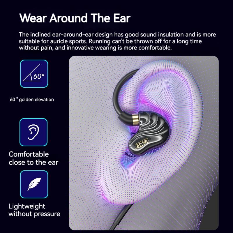 Quad Core 9D Surround Sound Gaming Earphones Type C&3.5mm Wired In-ear Earbuds Deep Bass Headphones Sports Headsets for Samsung