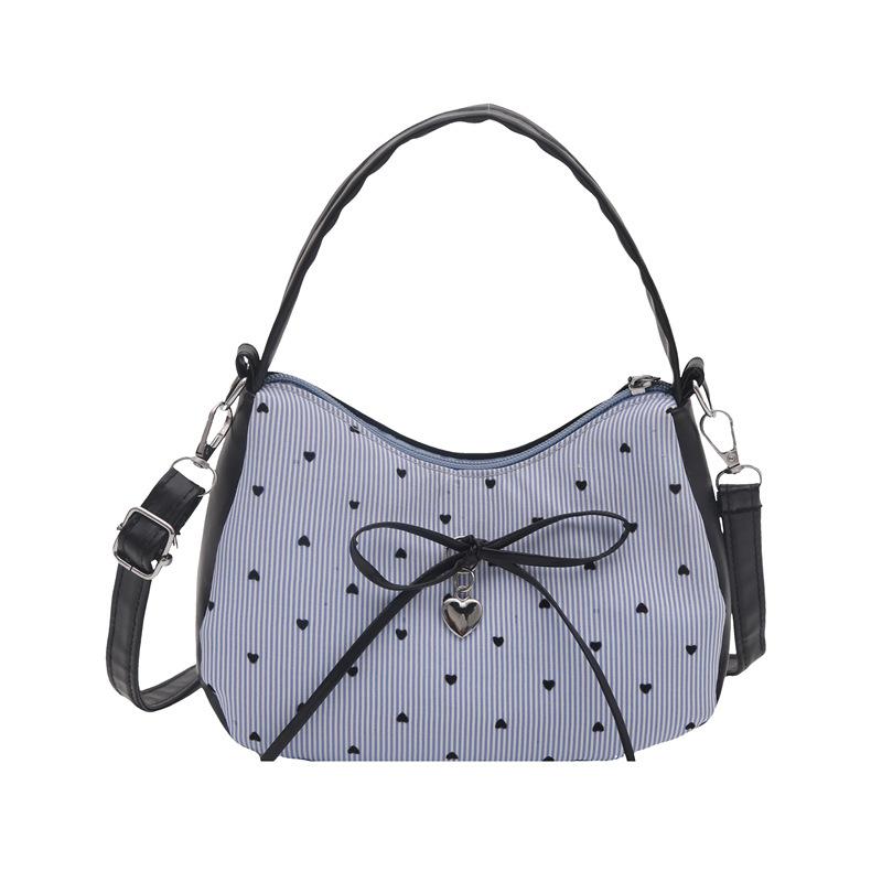 Nischen-Damentaschen mit Kontrasten, neue modische Messenger Bags mit süßer Schleife, süße und coole Babes, tragbare Halbmondtaschen.
