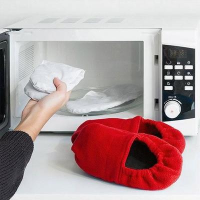 Unisex Heating Slippers SHOP-STORY - Microwaveable - One Size Red
