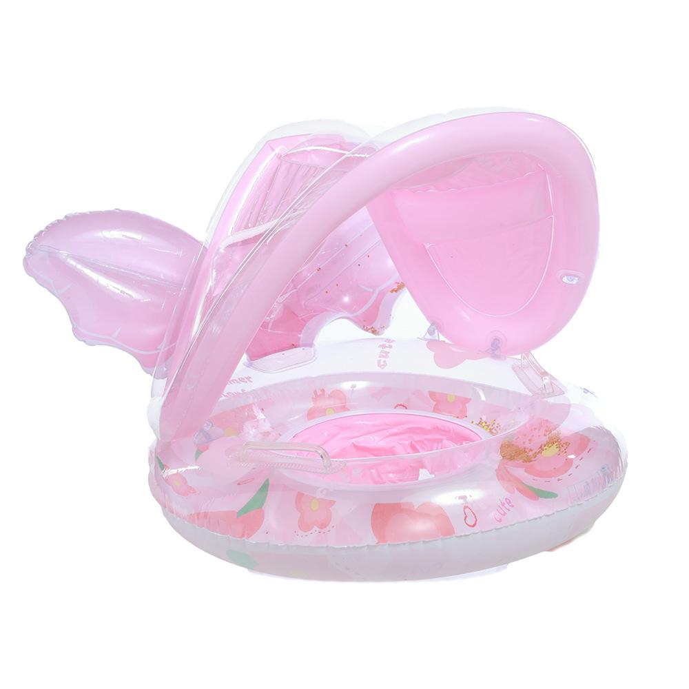 Xiao Lv Inflatable Baby Swim Ring with Removable Sunshade Canopy