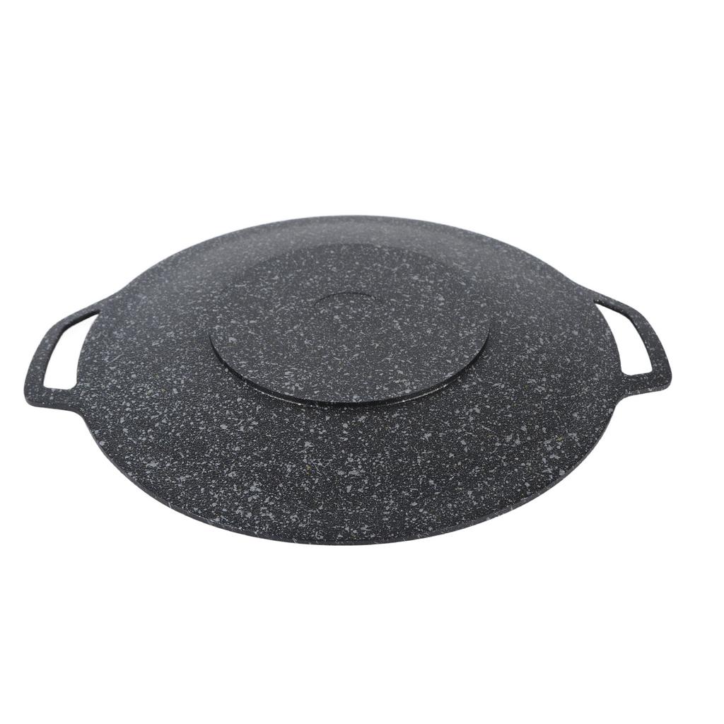 Barbecue Plate Reusable Easy Clean High Thermal Conductivity Coating Surface Grill Pan for Hiking Camping 34cm/13.38in
