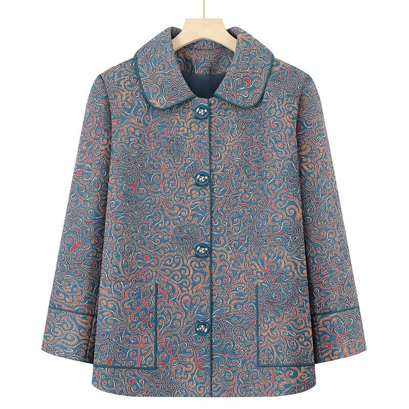 

Упаковать пальто годовалый 0 одежда осень лацкан топ 0 пожилая женщина кардиган 5XL (recommended 145-80 kg) синий