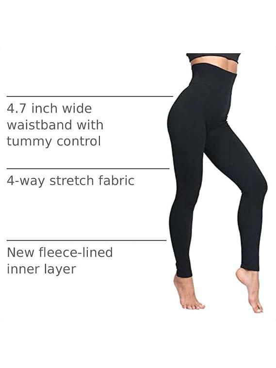 Women's High-Waisted Fleece-Lined Tummy-Control Yoga Pants for Outdoor Fitness and Running