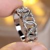 Fashionable Exquisite Hollow Heart Ring For Women Elegant Openwork Design Band Jewelry Gift