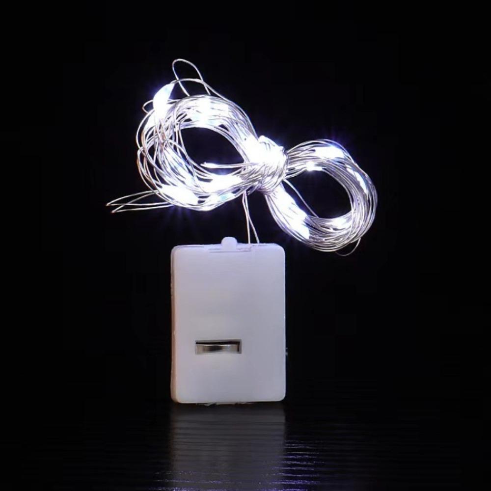 Zhou Peisi Milky White U-Shaped Button Battery Box with Lead Wires and Switch for String Lights