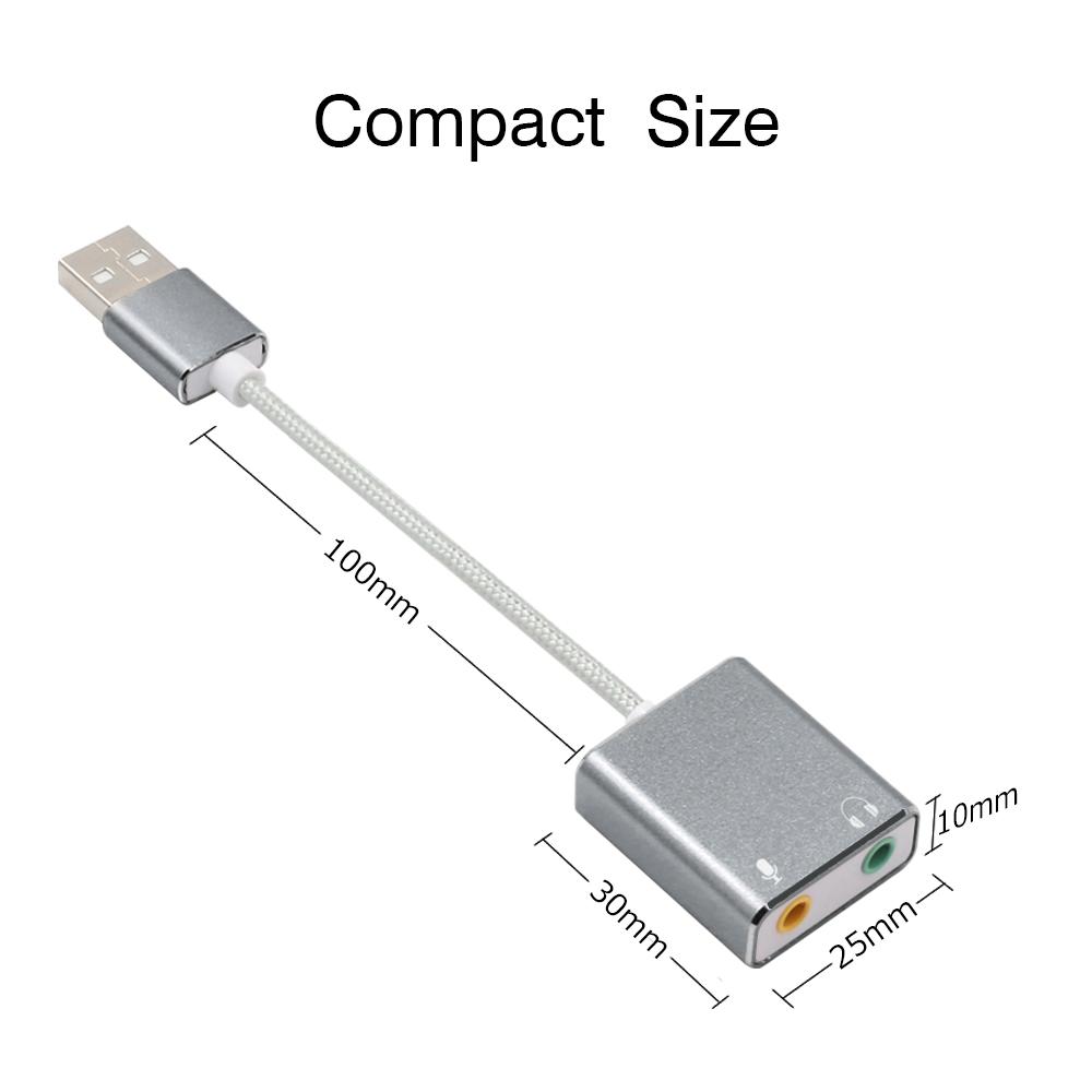 GOOJODOQ 7,1 tarjeta de sonido USB externa Jack 3,5mm Adaptador de Audio USB auricular micrófono tarjeta de sonido para Macbook ordenador portátil PC ZH