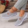 Women's Summer Sneakers Women's Summer Slip-On Casual Sneakers  Lightweight Breathable Fabric Upper Comfortable White Walking Shoes