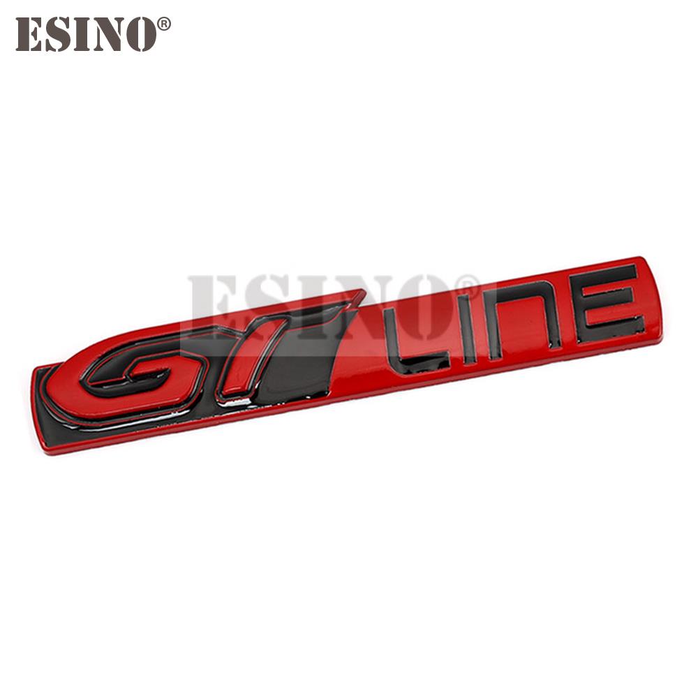 Car Styling GT Line 3D Metal Chrome Zinc Alloy Emblem Car Badge Body Fender Adhesive Emblem for Peugeot GT RCZ 308 508 3008 5008