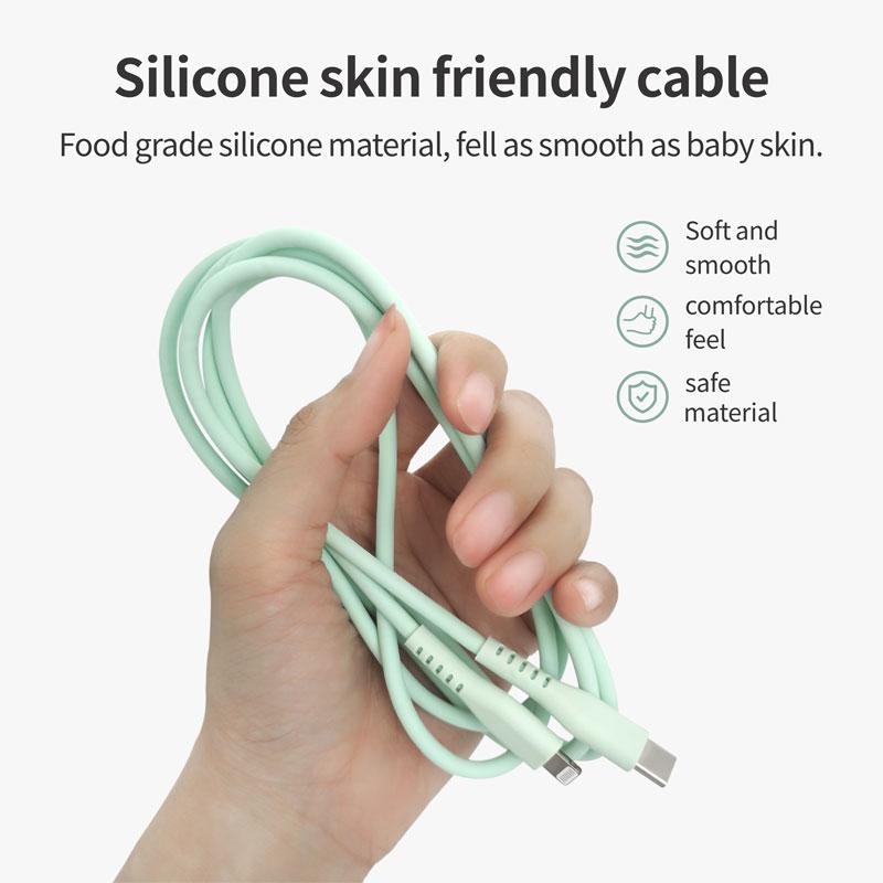 Hot Selling MFi Certified Silicone TPE Braid Type C for Fast Charging Cable PD Data Transfer for IPhone/Earphone