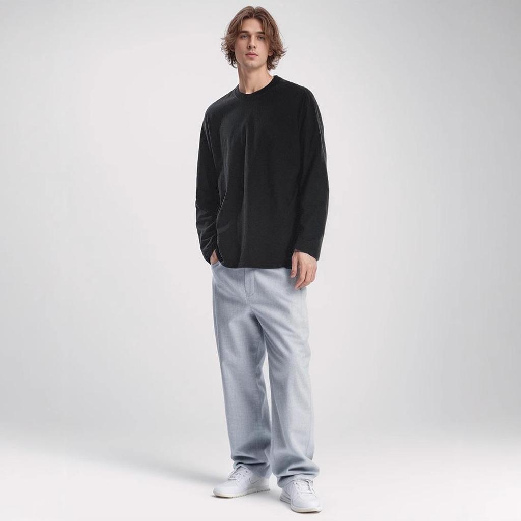 Solid Color Women's Long Sleeve Cotton T-Shirt for Spring/Autumn Fitness