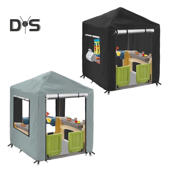 Outdoor Kids Playhouse Cover with Zippers Window Waterproof UV-Resistant Simple Installation Playhouse Protector Cover