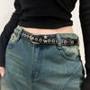 Star Eyelets Women's Jeans Belt Metal Buckle Girls Rivet Waistband Y2K Star Waist Belts  Female