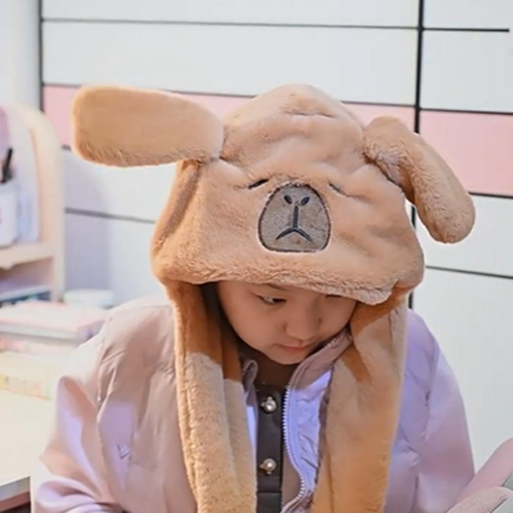 Capybara Ørebevegende Hatt Dyreøre Plysjhatt Leker Morsom Hoppende Opp Lue Morsomme Leker