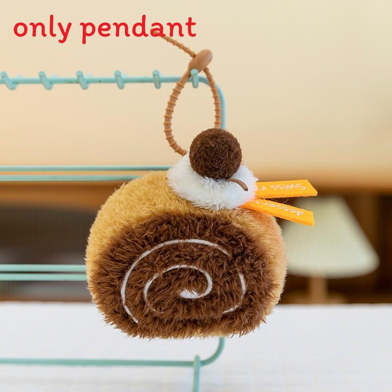 Cake Three Fun Names Coffee Biscuits Plush Toy Pendant For Decoration Bag