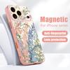 Book Flowers Print Case For iPhone 17 Pro Max Magnetic For Magsafe Hybrid TPU+PC Matte Cover For iPhone 16 15 14 13 Pro Max