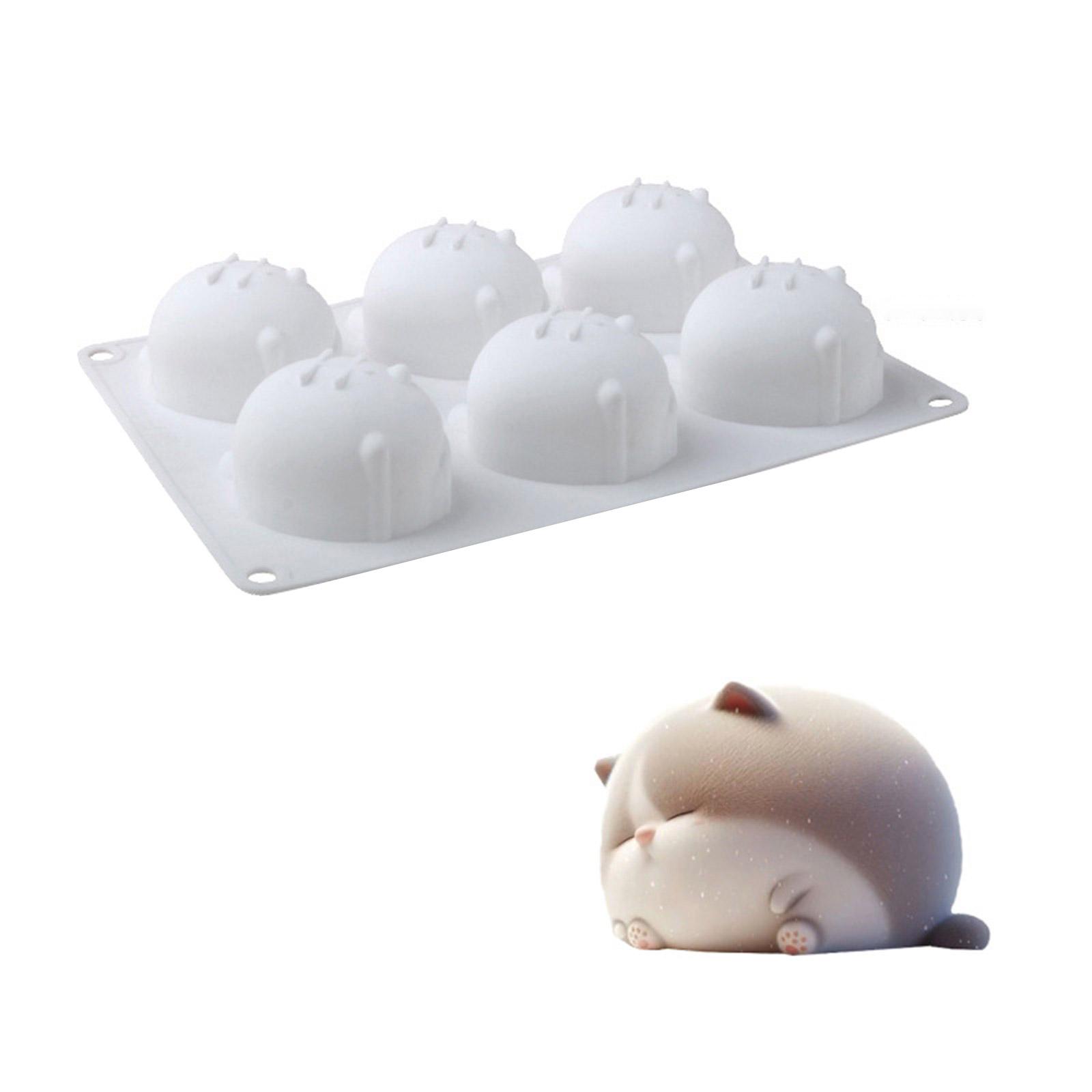 

6-ти полые силиконовые формы для шоколада и желе в форме кошки для выпечки и заморозки, универсальное использование в духовке или морозильной камере