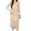 2026 Women's Cloud Cotton Spaghetti Strap Nightgown with Chest Pads, Sweet Long Dress for Home or Outdoors
