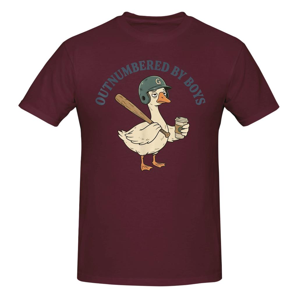 1 Piece Funny Mom Goose Mothers Day Outnumbered By Boys Baseball Funny Graphic 100 Cotton Tshirt Tops Tees For Unisex