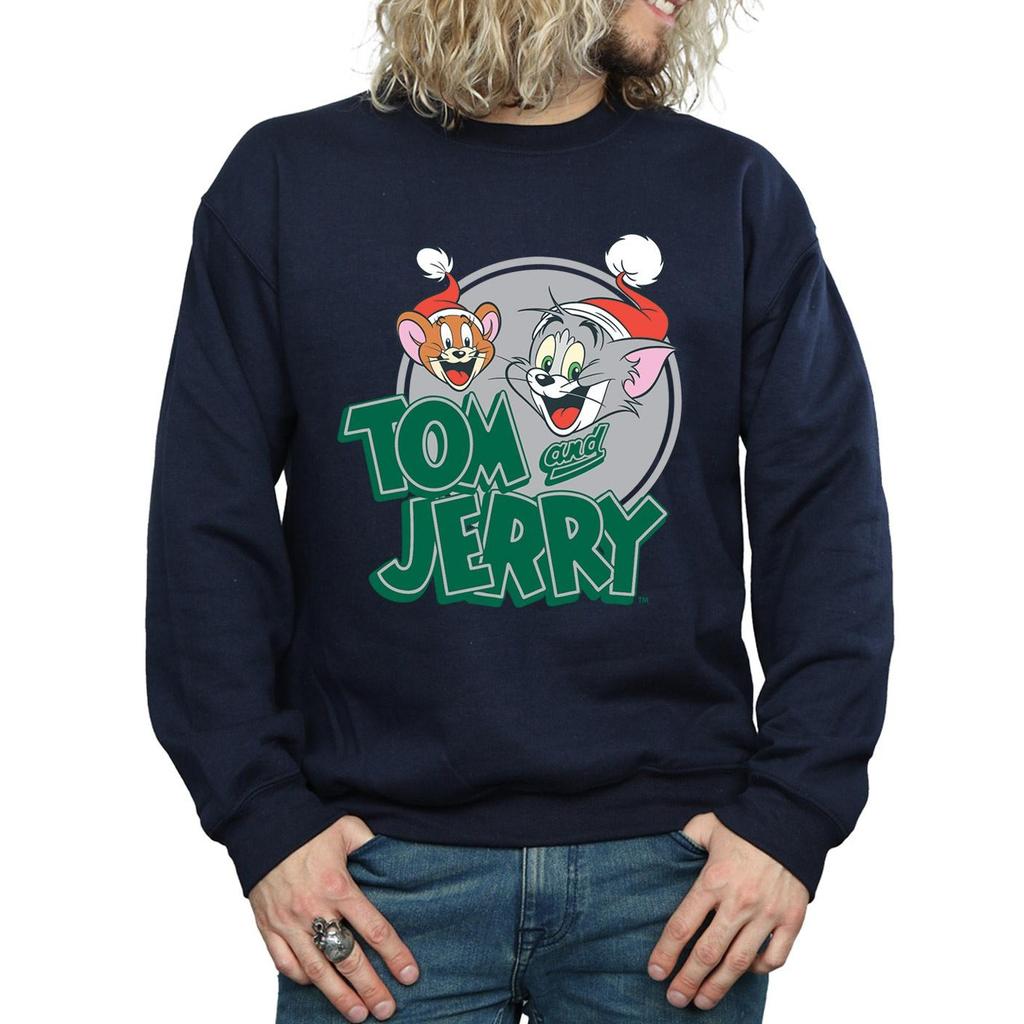 Tom And Jerry Mens Christmas Greetings Sweatshirt
