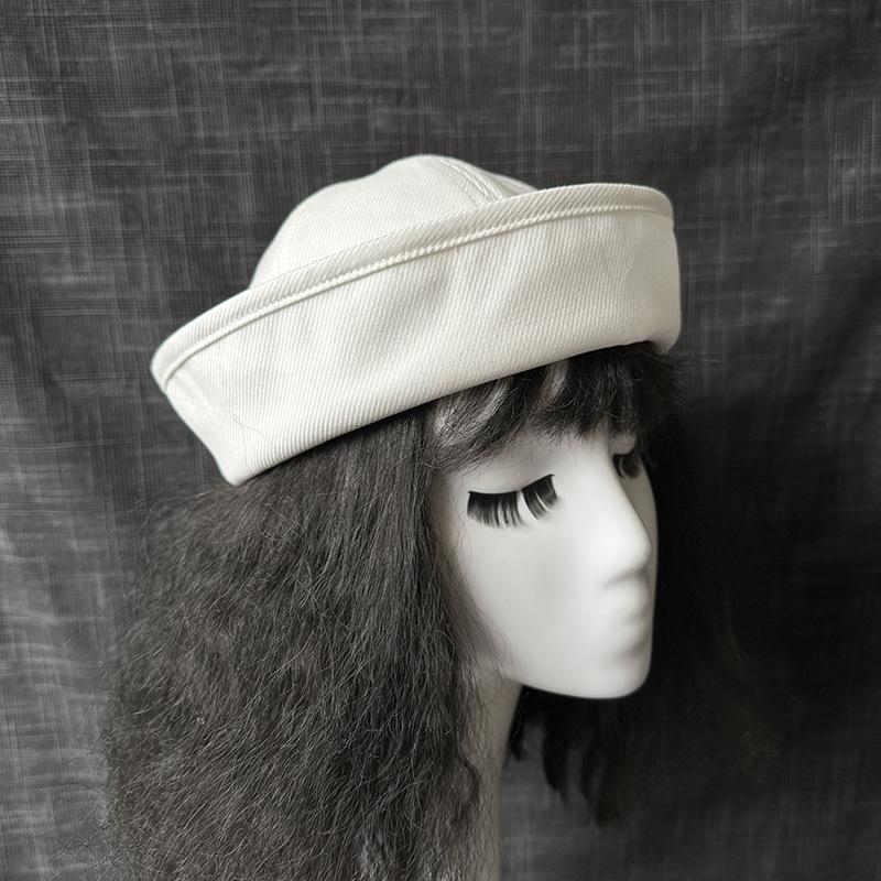 

Japanese Striped Fisherman Hat Women Flipped Brim Boater Cap Korean Style Spring Autumn Sun Hat Cute Outdoors ONE SIZE