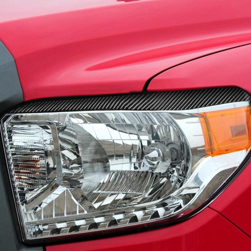 For Toyota Tundra 2014 2015 2016 2017 2018 Car Style Carbon Fiber Eyelids Decal Headlight Eyebrow Sticker Cover