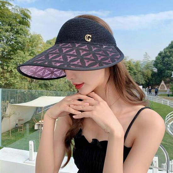 Mori Style Women's Wide Brim Straw Hat with Bow and Satin Ribbon, Sun Protection for Summer Travel and Beach Outings.