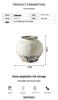 White Round Terracotta Vase - Retro Wabi-Sabi Decor for Dried Flowers in Living Room