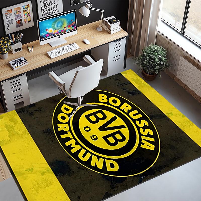 Borussia Dortmund Muster Teppich, Innen-/Außenmatte, für Picknick, Spielzimmer, Schlafzimmer, Büro, Wohnzimmer, Heimdeko Teppich, Geburtstagsgeschenk