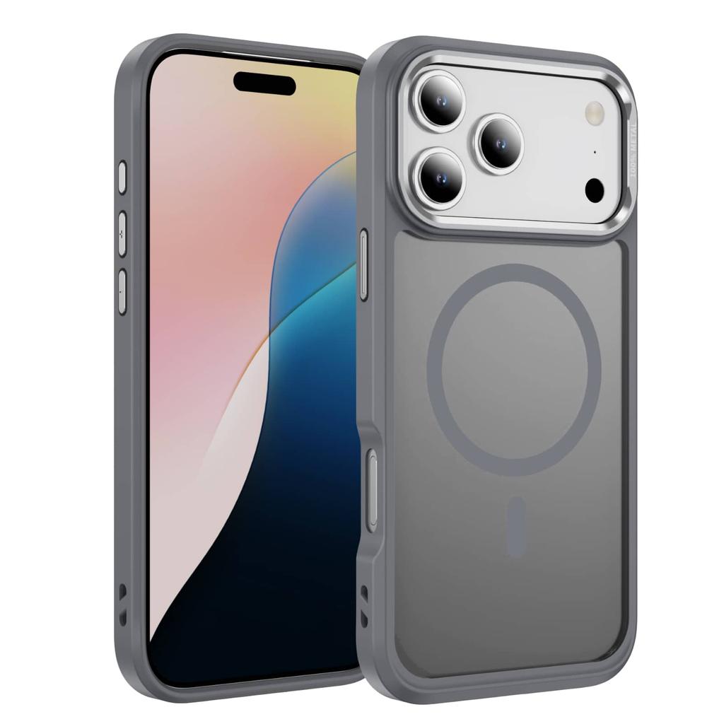 For iPhone 17/Air/16/15/14/13 Pro Max 12 11 Case, Compatible with Magnetic Translucent Matte Back Silicone Bumper Shockproof